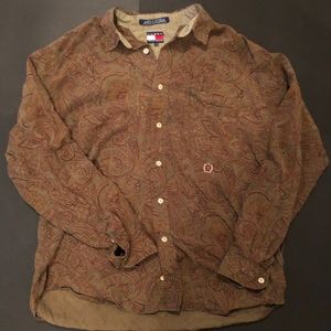 90s Tommy Hilfiger paisley button down with crest